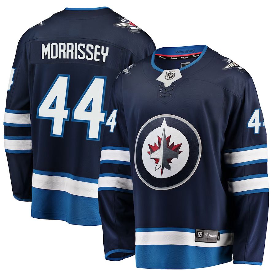 Men Winnipeg Jets 44 Josh Morrissey Fanatics Branded Navy Breakaway Replica NHL Jersey